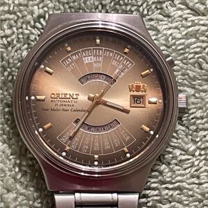 Orient Automatic Multi-Year Calendar Watch Rare Collectible